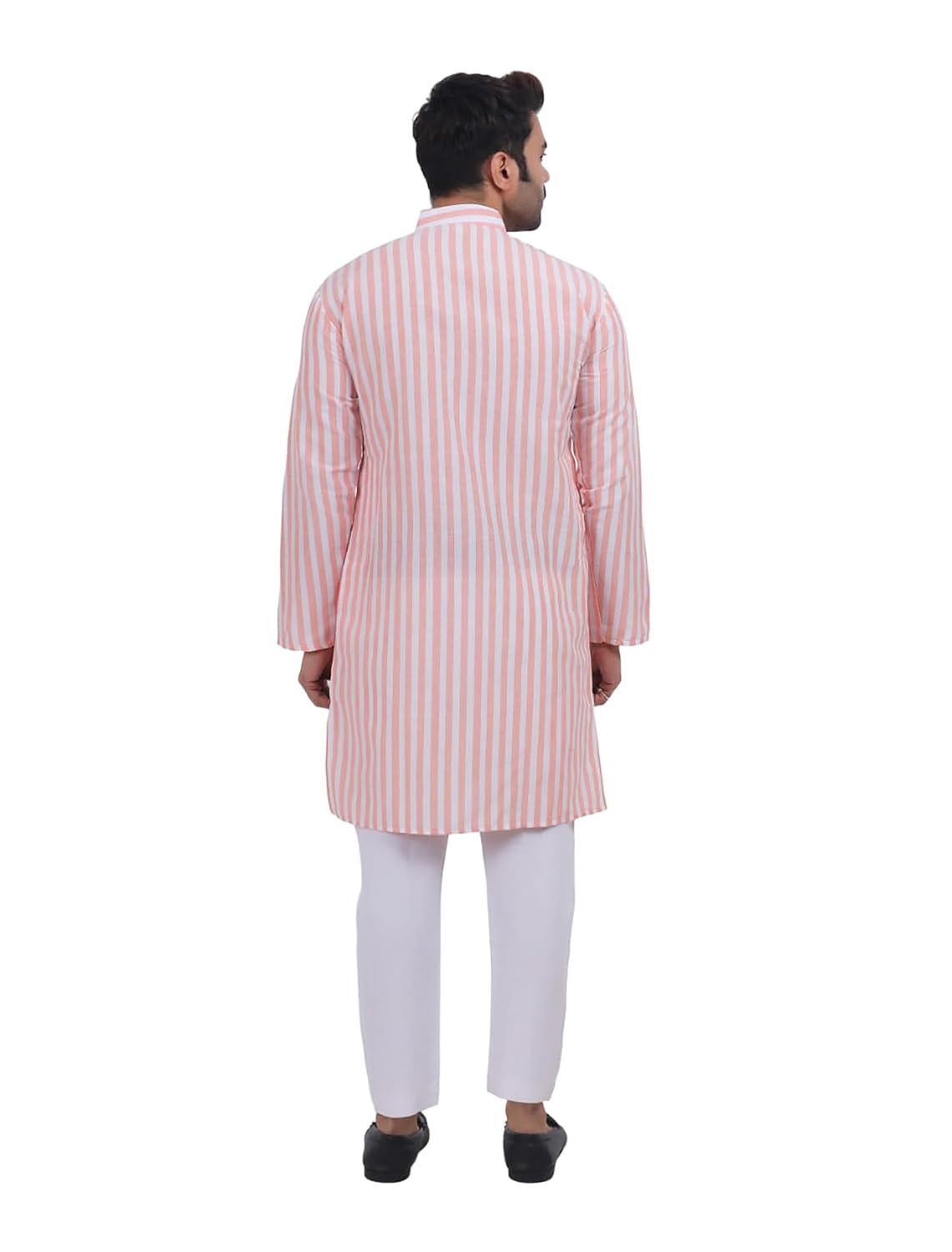 A F COLLECTION STORE Men's Khadi Cotton Striped Casual Long Kurta | Long Sleeves for Men | Regular Fit Cotton Stripedd Long Kurta