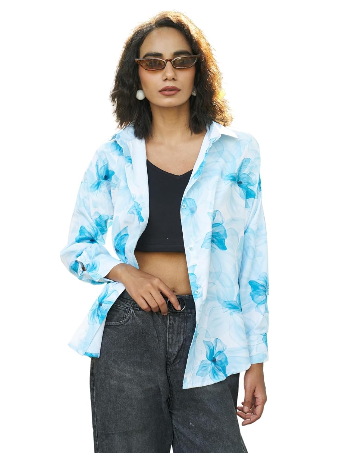 Leriya Fashion Shirts for Women – Korean Style Long Sleeve Oversized Button Down | Plus Size Workwear Top for Office & Casual Wear
