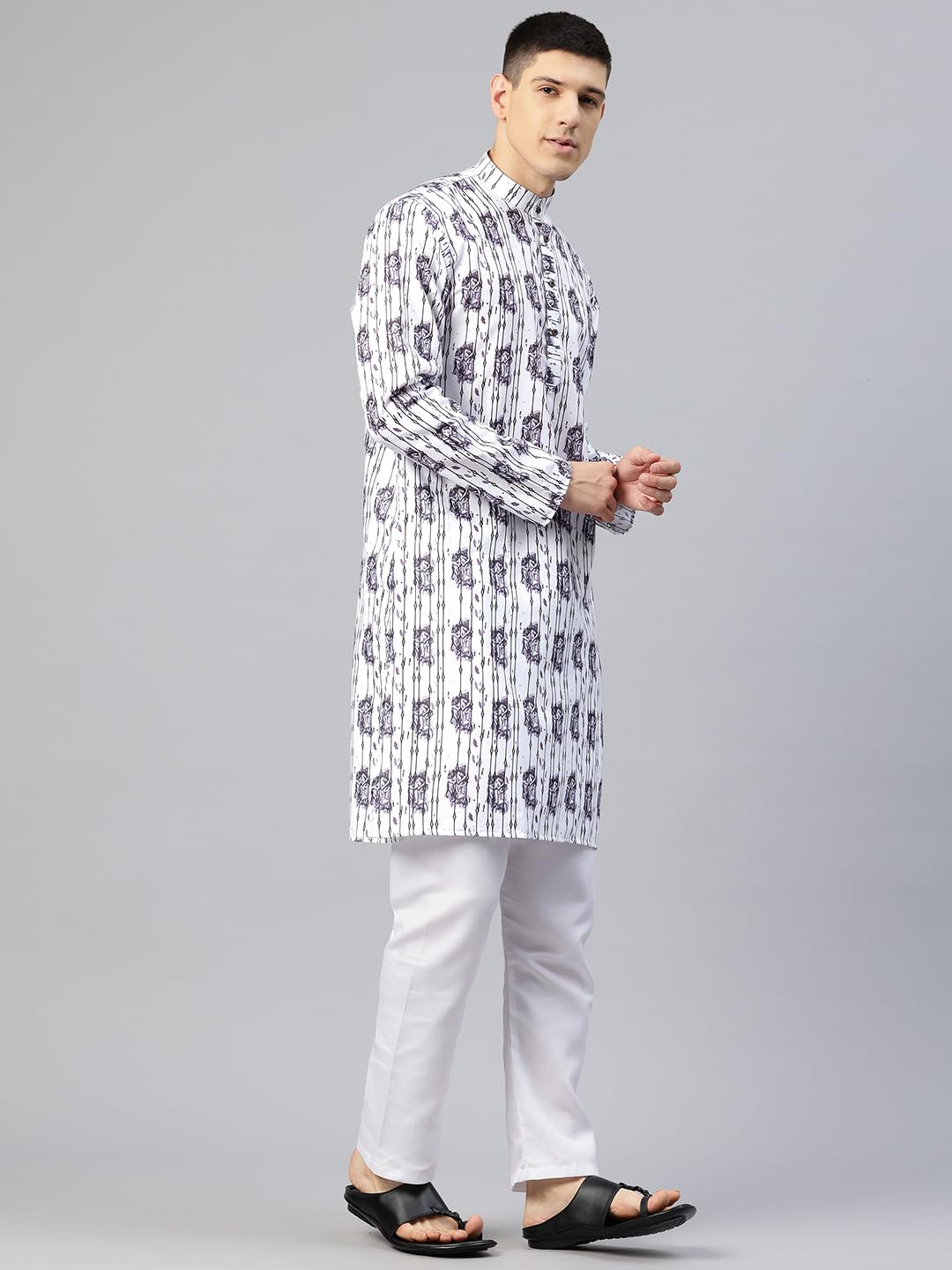 Luxrio Printed Kurta for Men Cotton Blend Linen