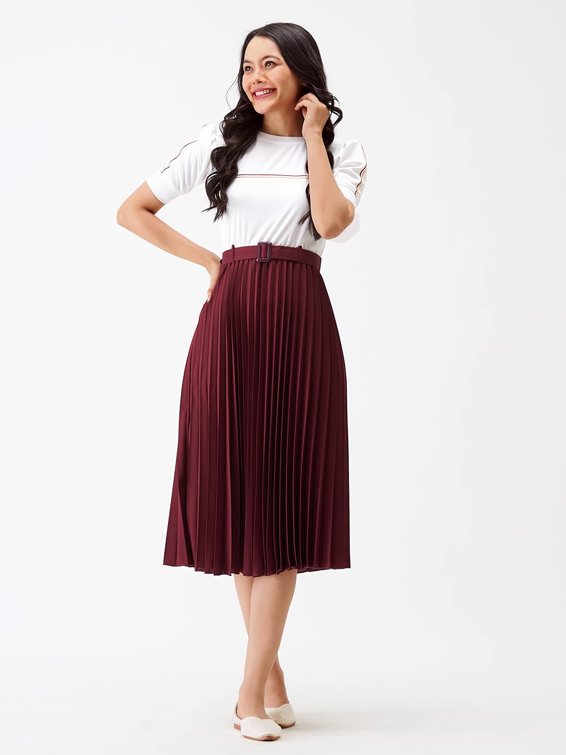 AASK Women Fit& Flare Polyster Solid Dress for Women