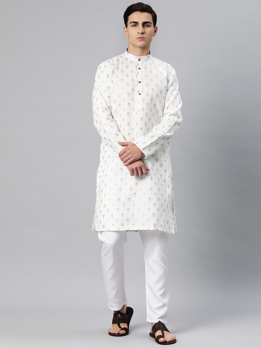Luxrio Kurta for Men Cotton Blend Printed Regular Fit
