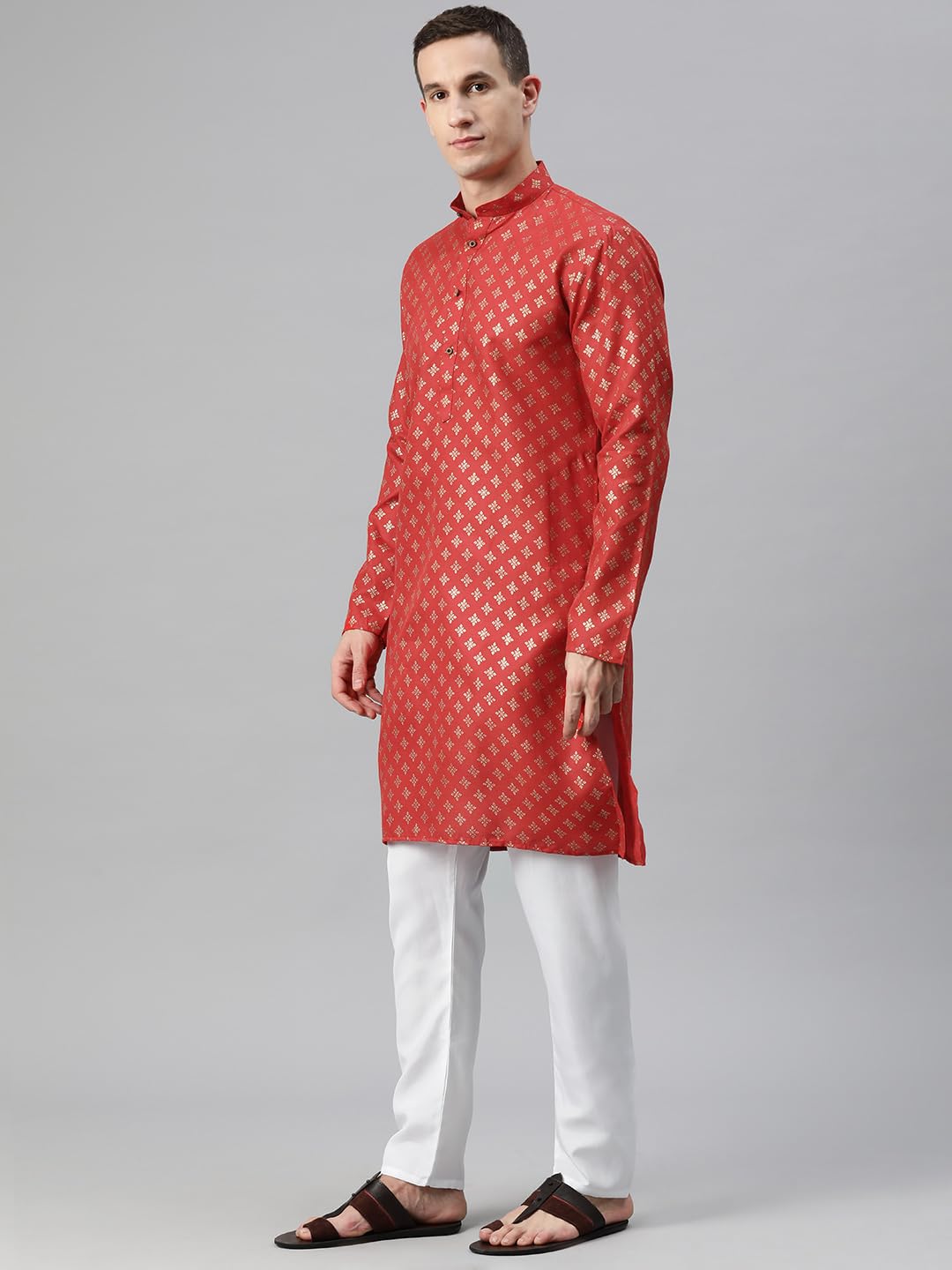 Luxrio Kurta for Men Cotton Blend Printed Regular Fit