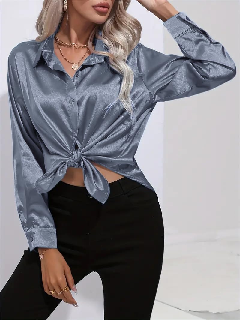 IndoPrimo Shirt for Women | Women Shirt | Shirt for Women | Full Sleeve Shirt for Women | Satin Shirt for Women | Western Shirt for Women Stylish | Shirt for Girls