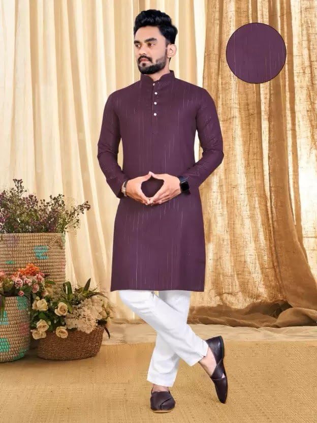 SOLOVIBES Men's Magic Cotton Solid Kurta