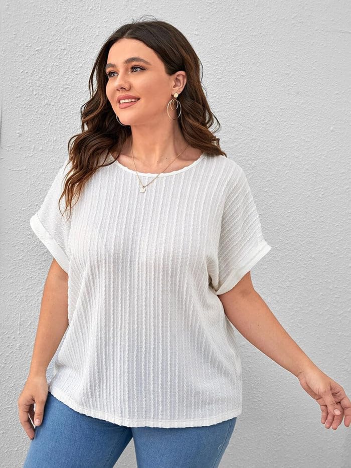 Zilcon Womens Dressy Casual Business Work Tops Summer Half Sleeve Shirts Boat Neck Jacquared Tshirts