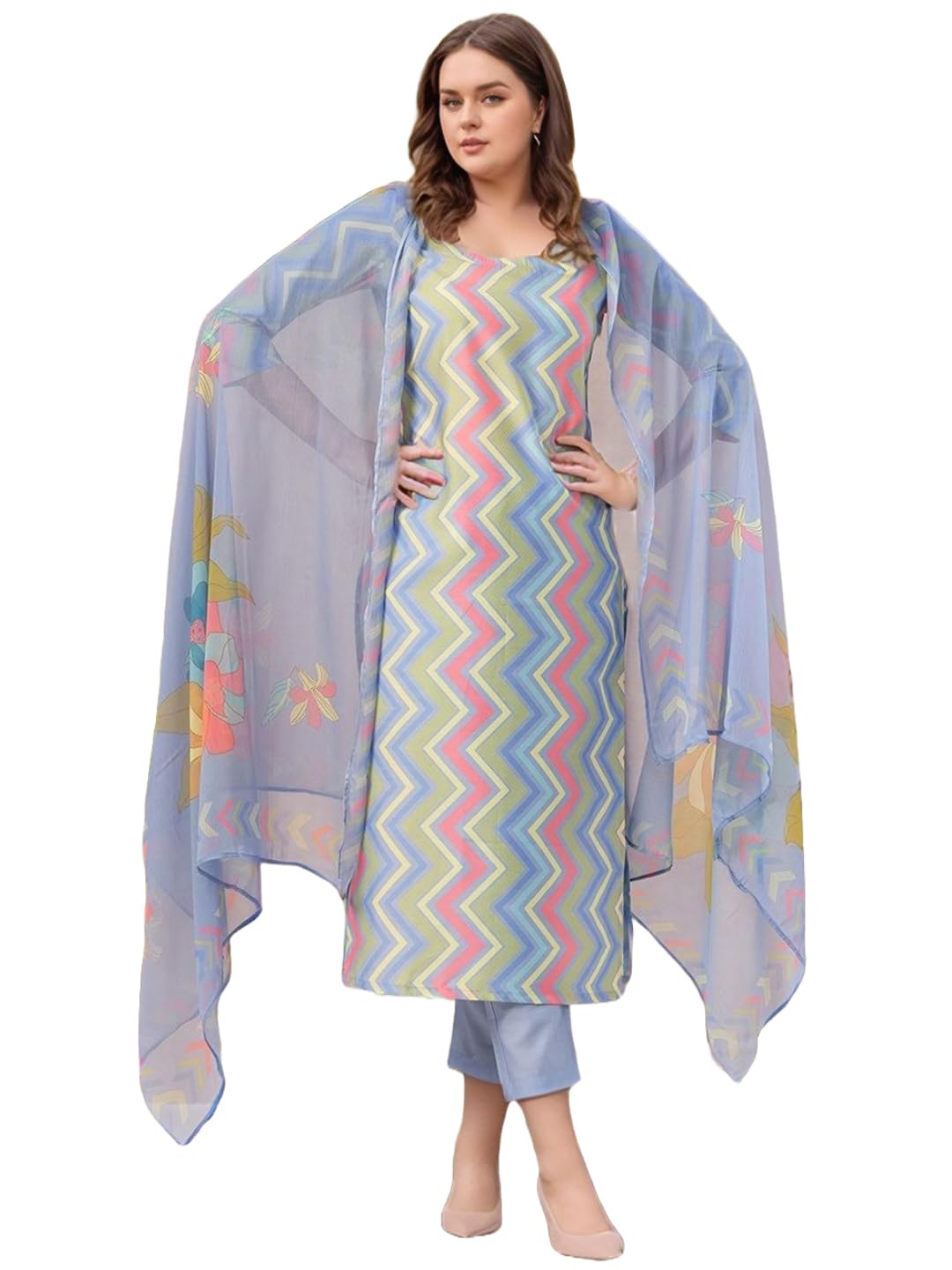 GoSriKi Women's Rayon Viscose Straight Printed