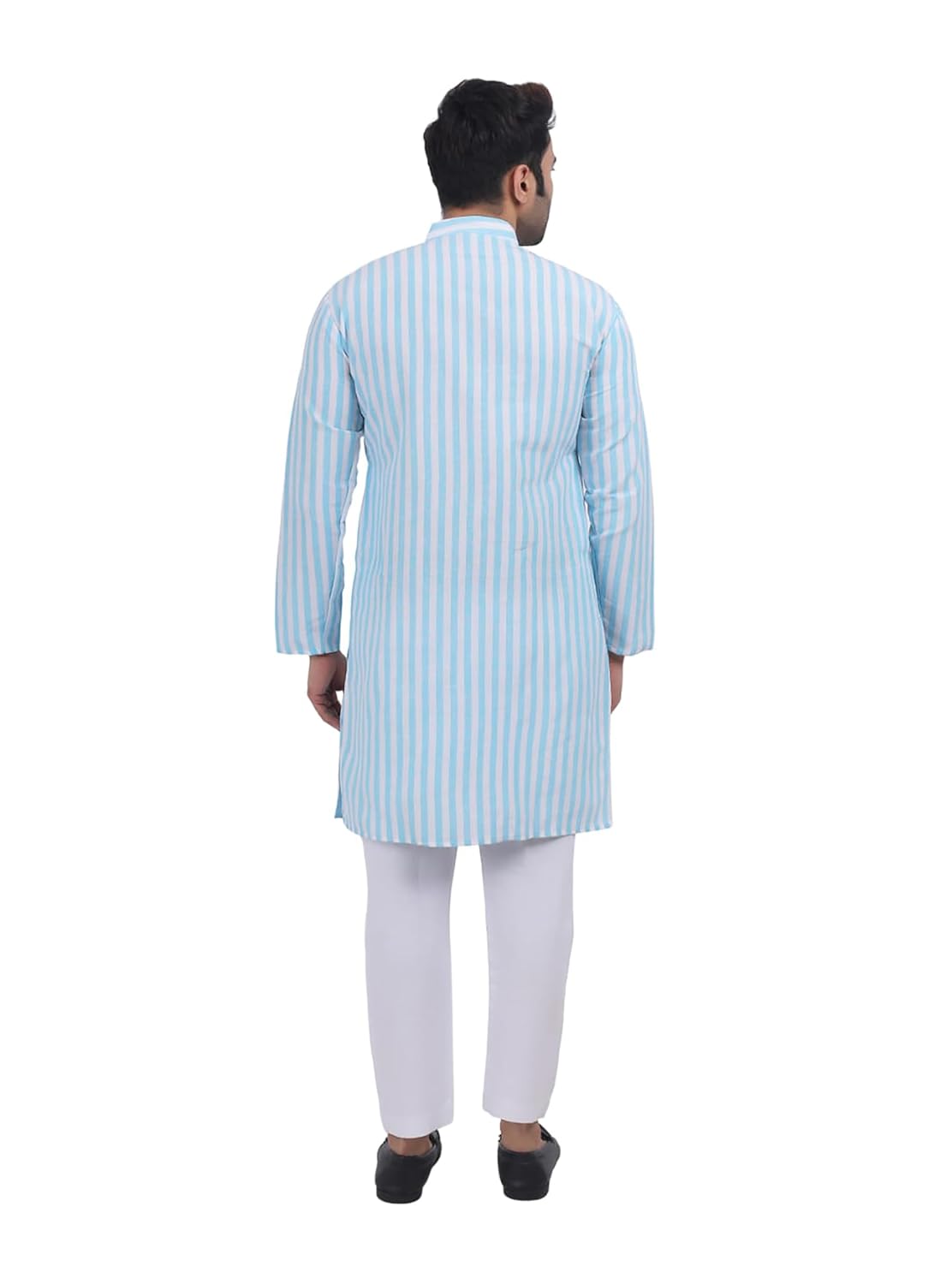 A F COLLECTION STORE Men's Khadi Cotton Striped Casual Long Kurta | Long Sleeves for Men | Regular Fit Cotton Stripedd Long Kurta