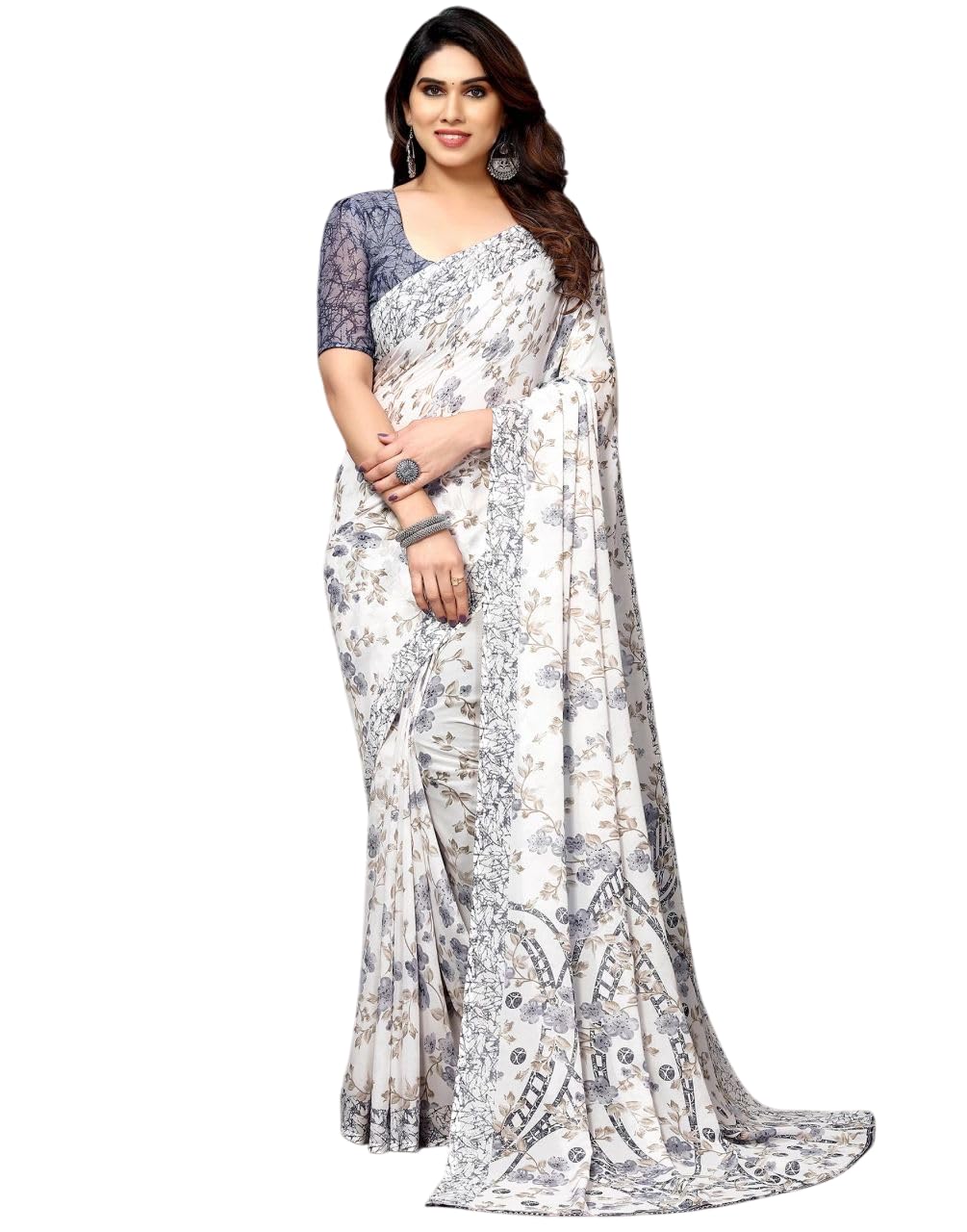 FASHION Women's Georgette Floral Printed Saree