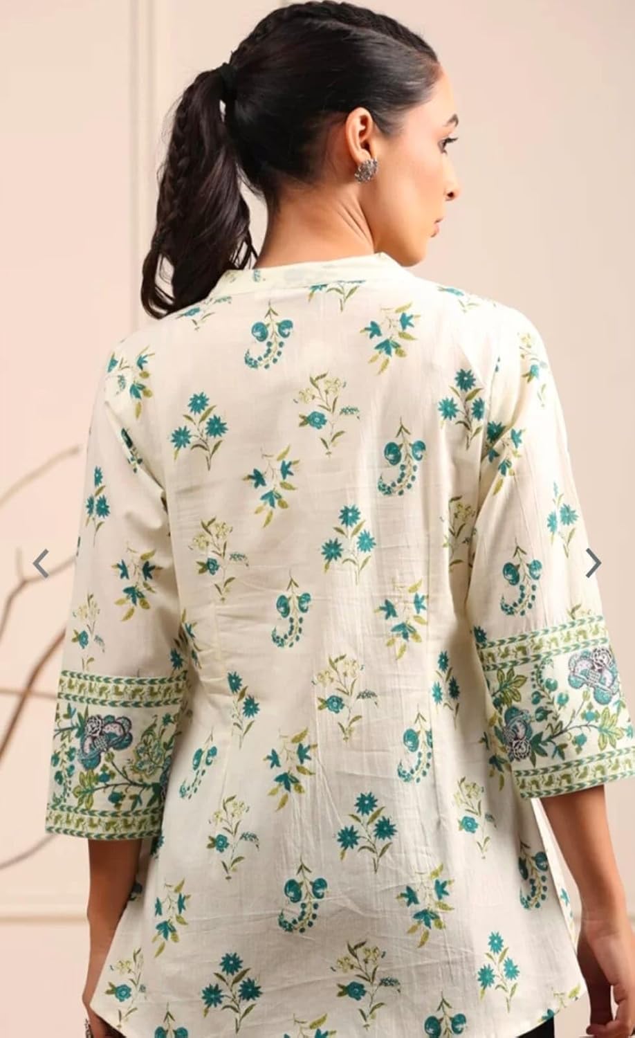 Womens Cotton Printed Anarkali Short Top Kurti