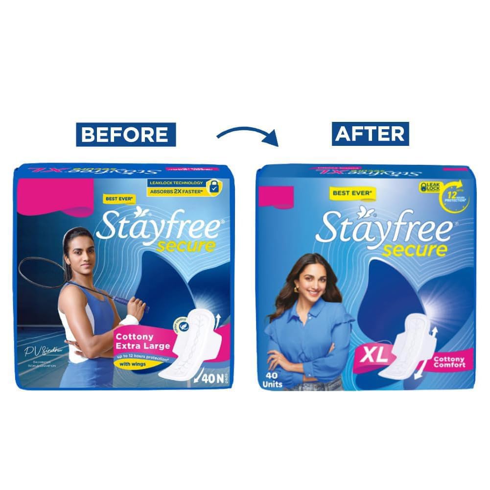 Stayfree Secure XL Cottony Comfort Sanitary napkins (18 unit )