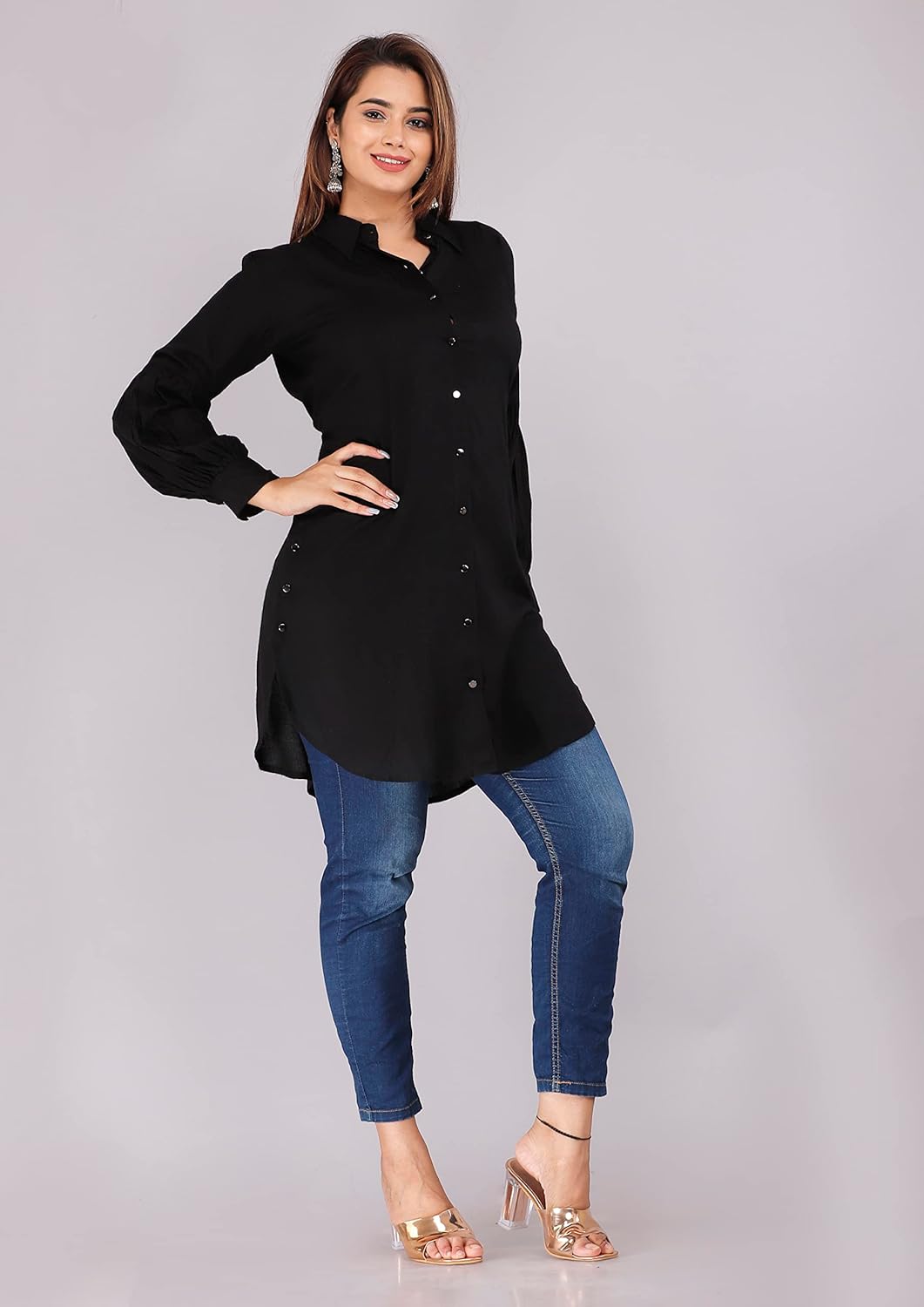 Myorica Women Regular Fit Spread Collar Casual Shirt