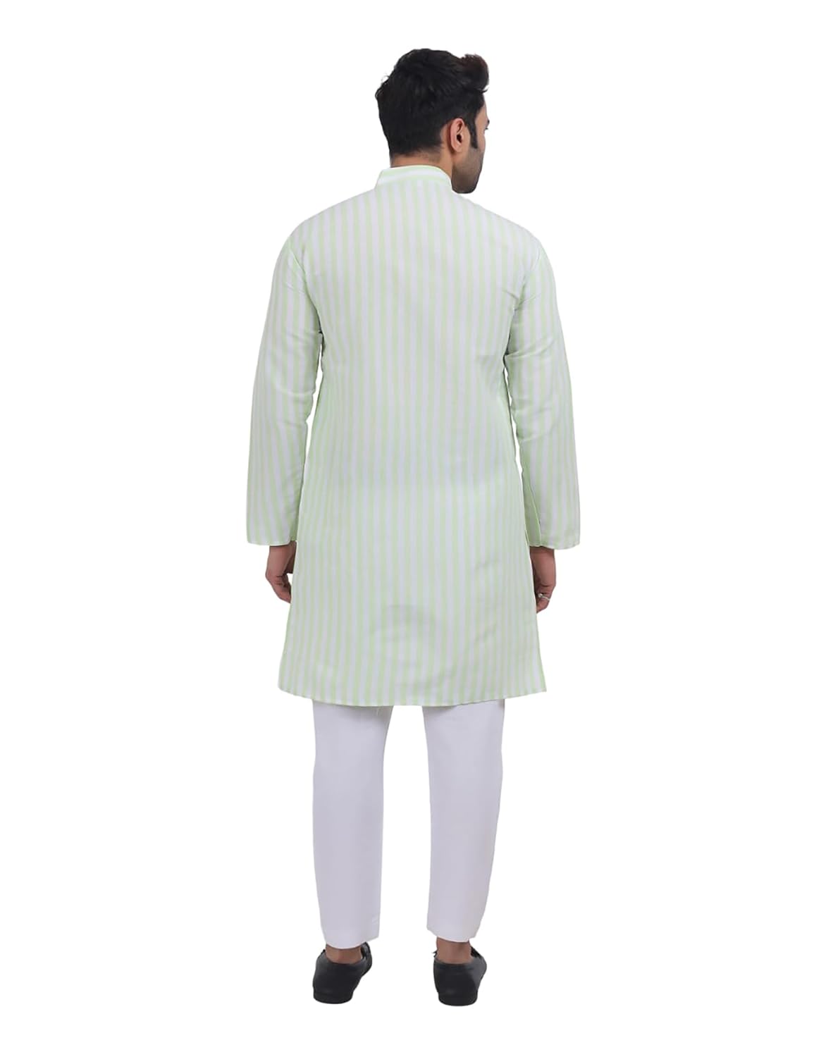 A F COLLECTION STORE Men's Khadi Cotton Striped Casual Long Kurta | Long Sleeves for Men | Regular Fit Cotton Stripedd Long Kurta