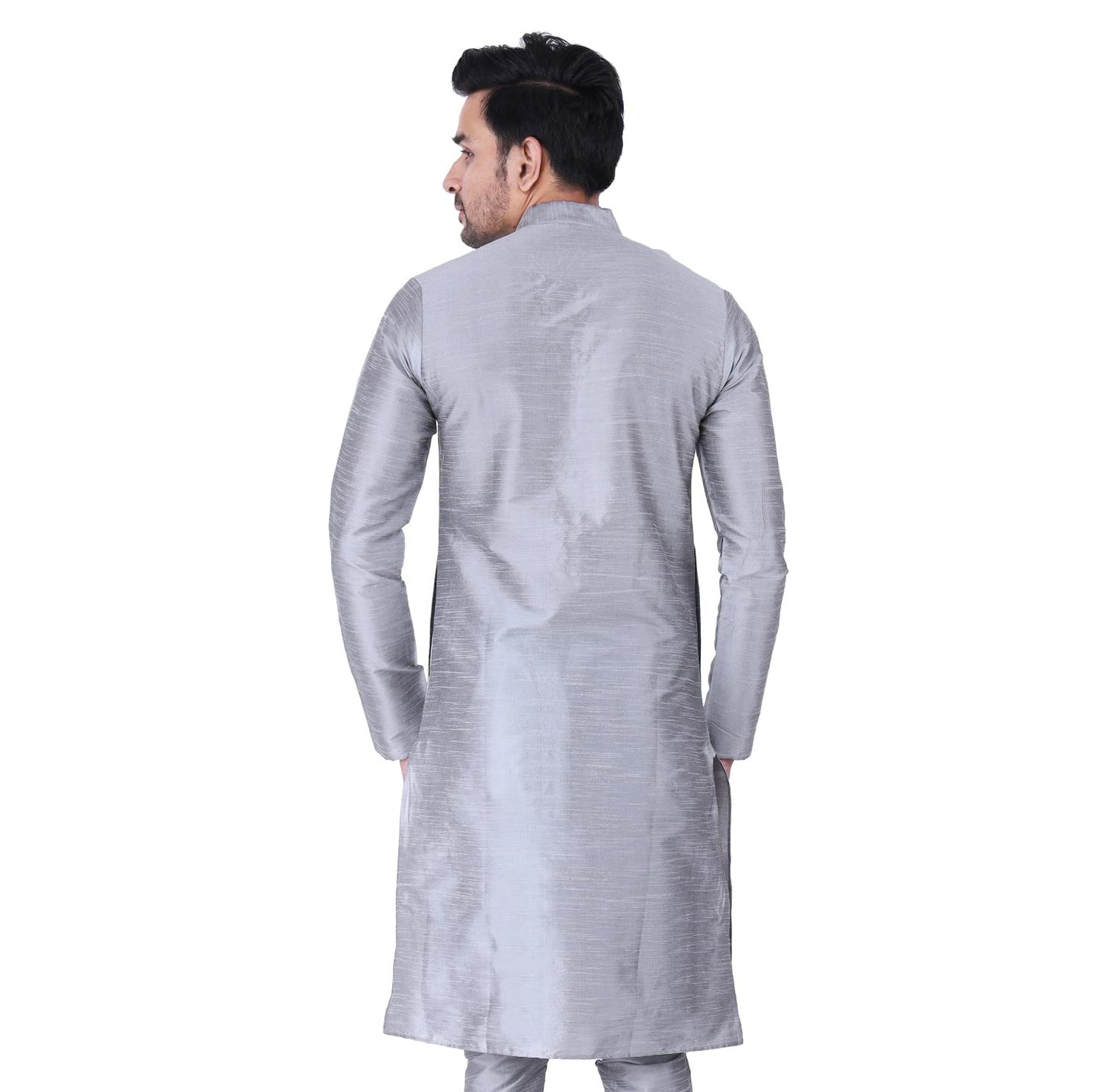 ZYMIN Men's Silk Blend Knee Length Solid Color Style