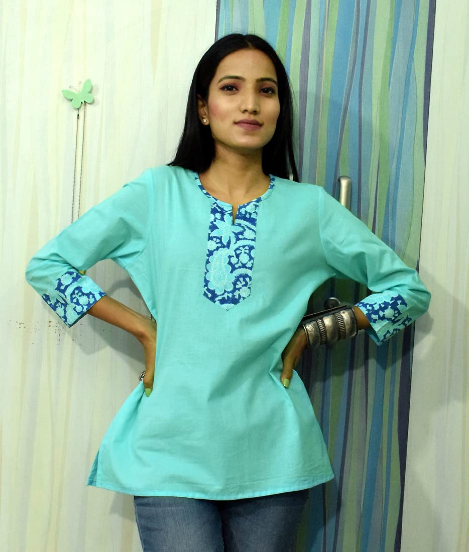 JAIPUR HAND BLOCK Women's Cotton Top |Tunic
