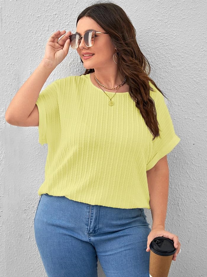 Zilcon Womens Dressy Casual Business Work Tops Summer Half Sleeve Shirts Boat Neck Jacquared Tshirts