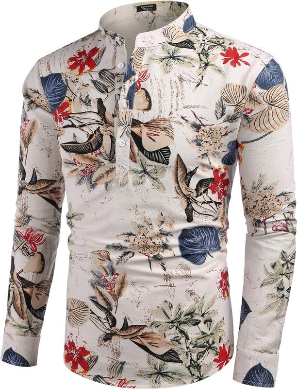 Bellstone Men's Cotton Blend Full Sleeve Printed
