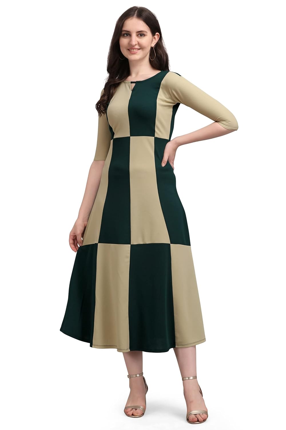 PURVAJA Women's Corduroy Empire Waist Maxi Casual