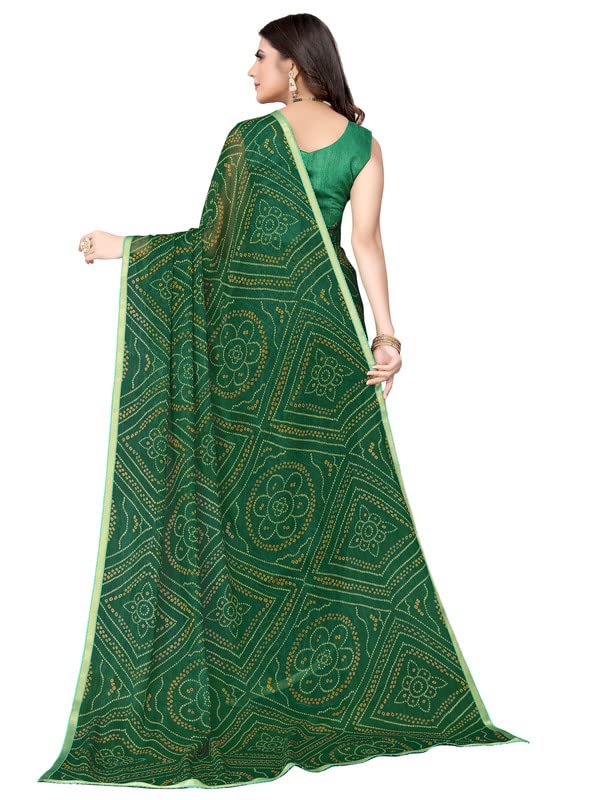 SIRIL Women's Chiffon Printed Saree with Blouse Piece
