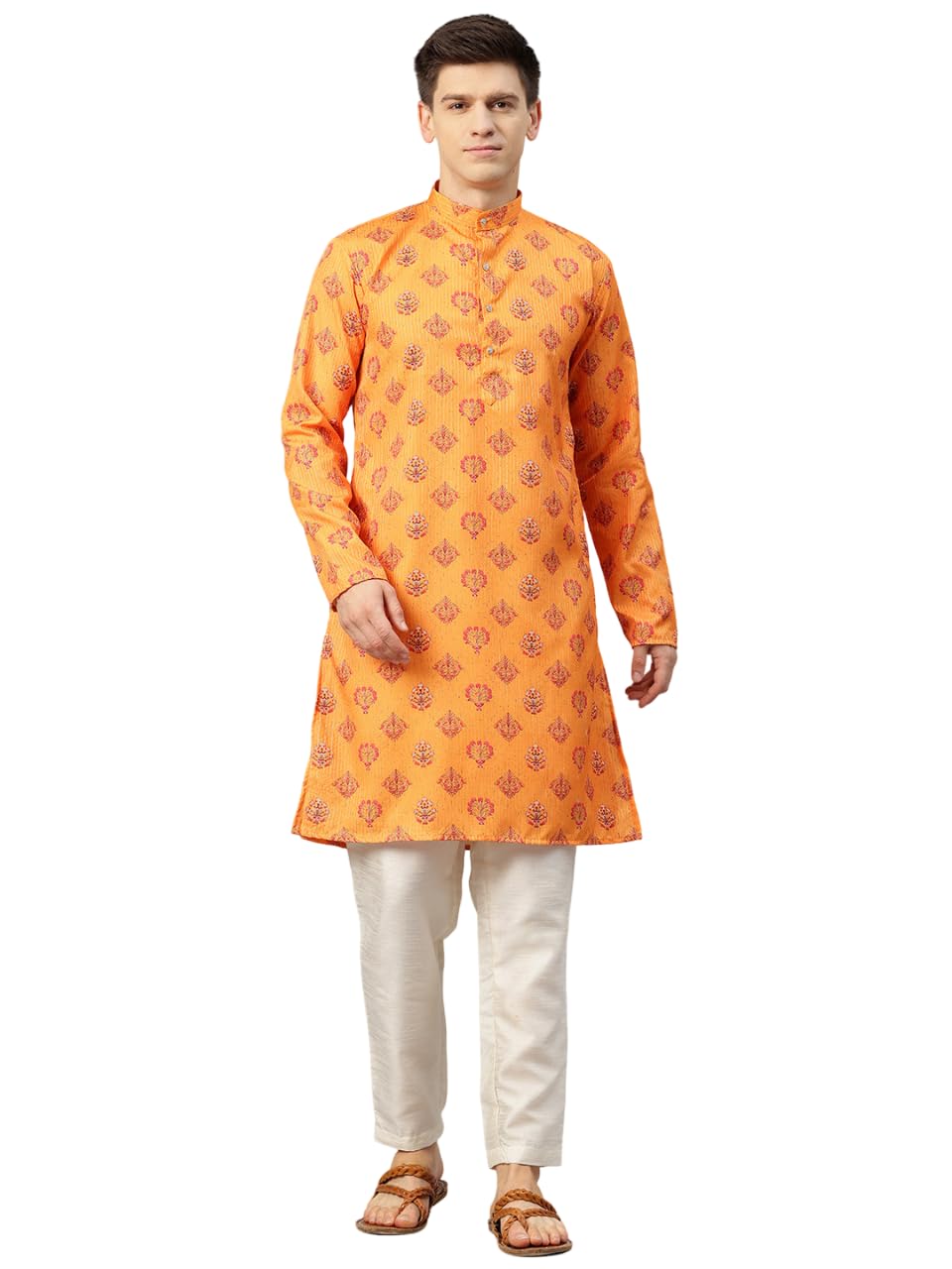 Luxrio Printed Kurta for Men Cotton Blend Linen