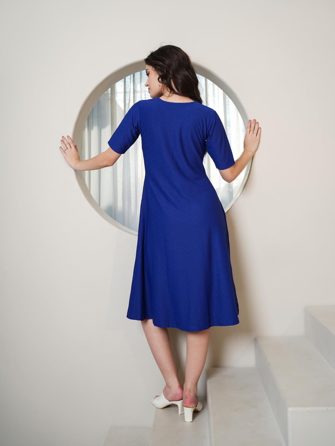 PURVAJA Women’s A-line Midi Length Dress (Nisi-042-045)
