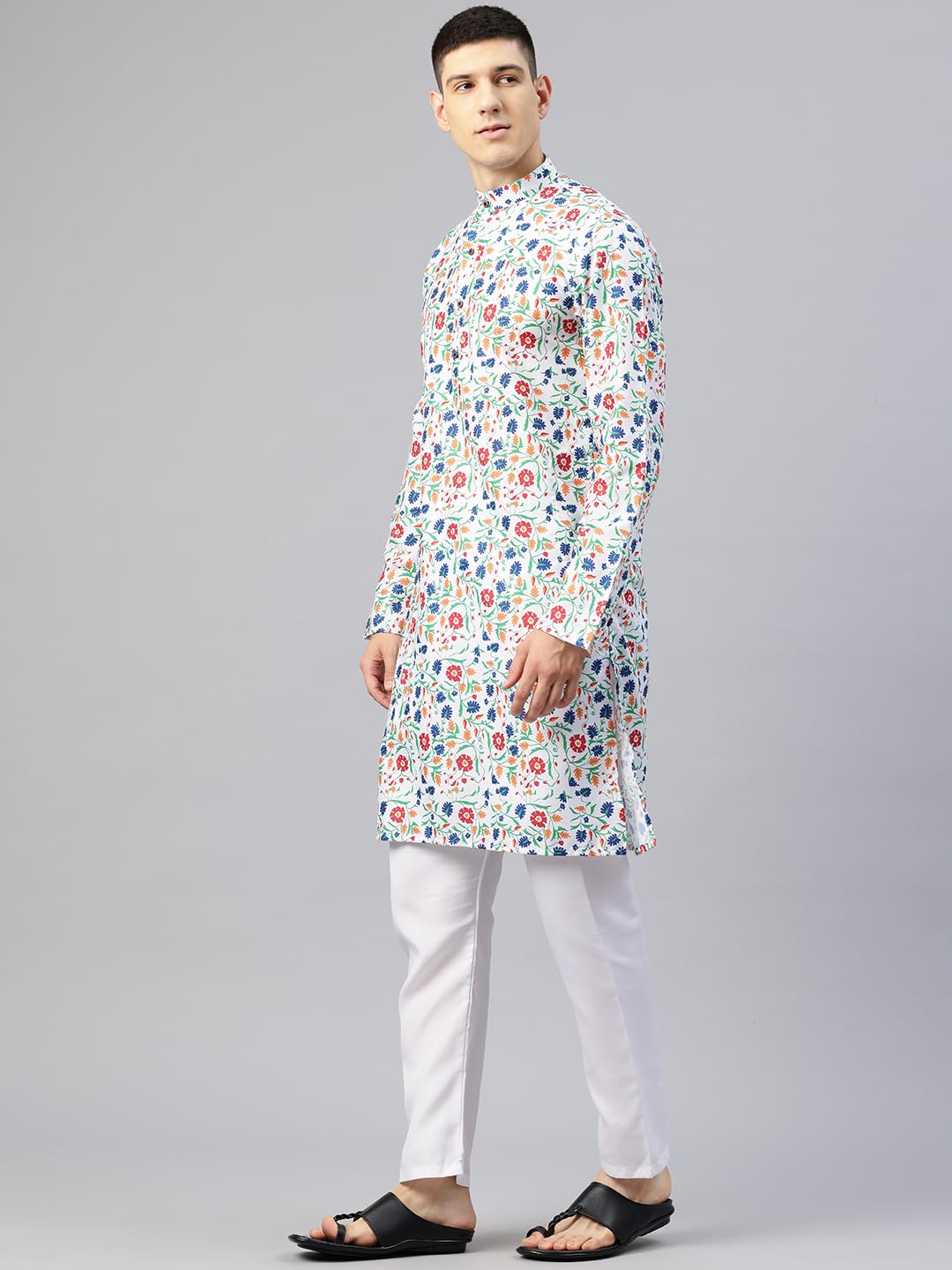 Luxrio Printed Kurta for Men Cotton Blend Linen