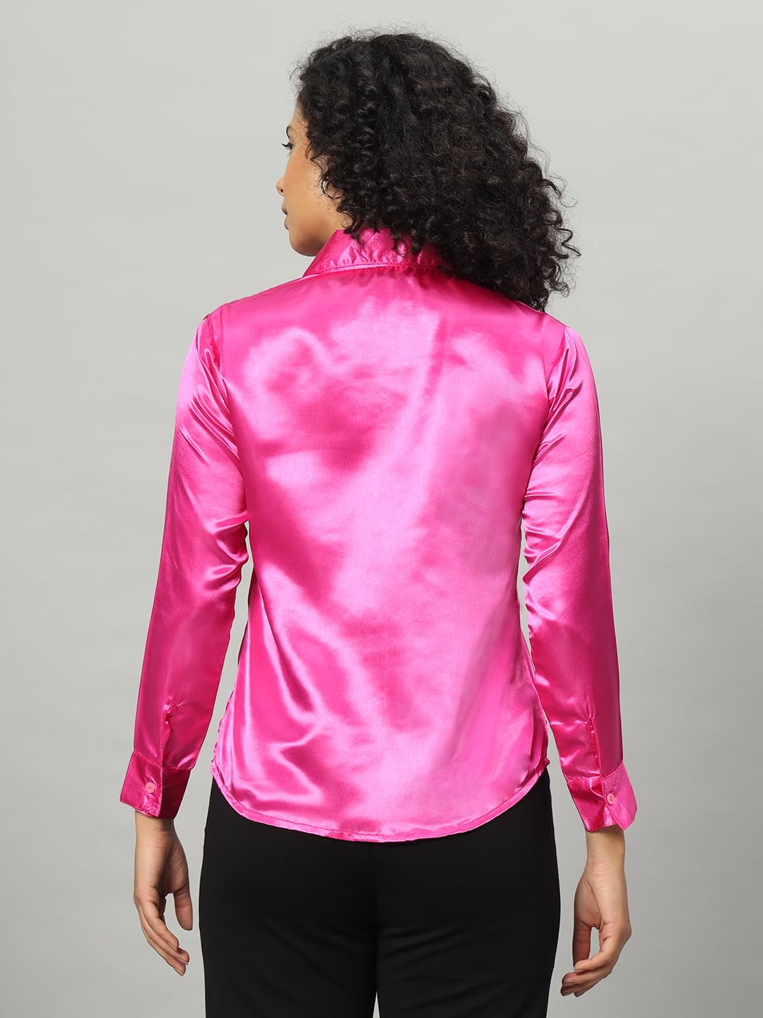 FUNDAY FASHION Women Solid Formal Satin Regular Fit Shirt