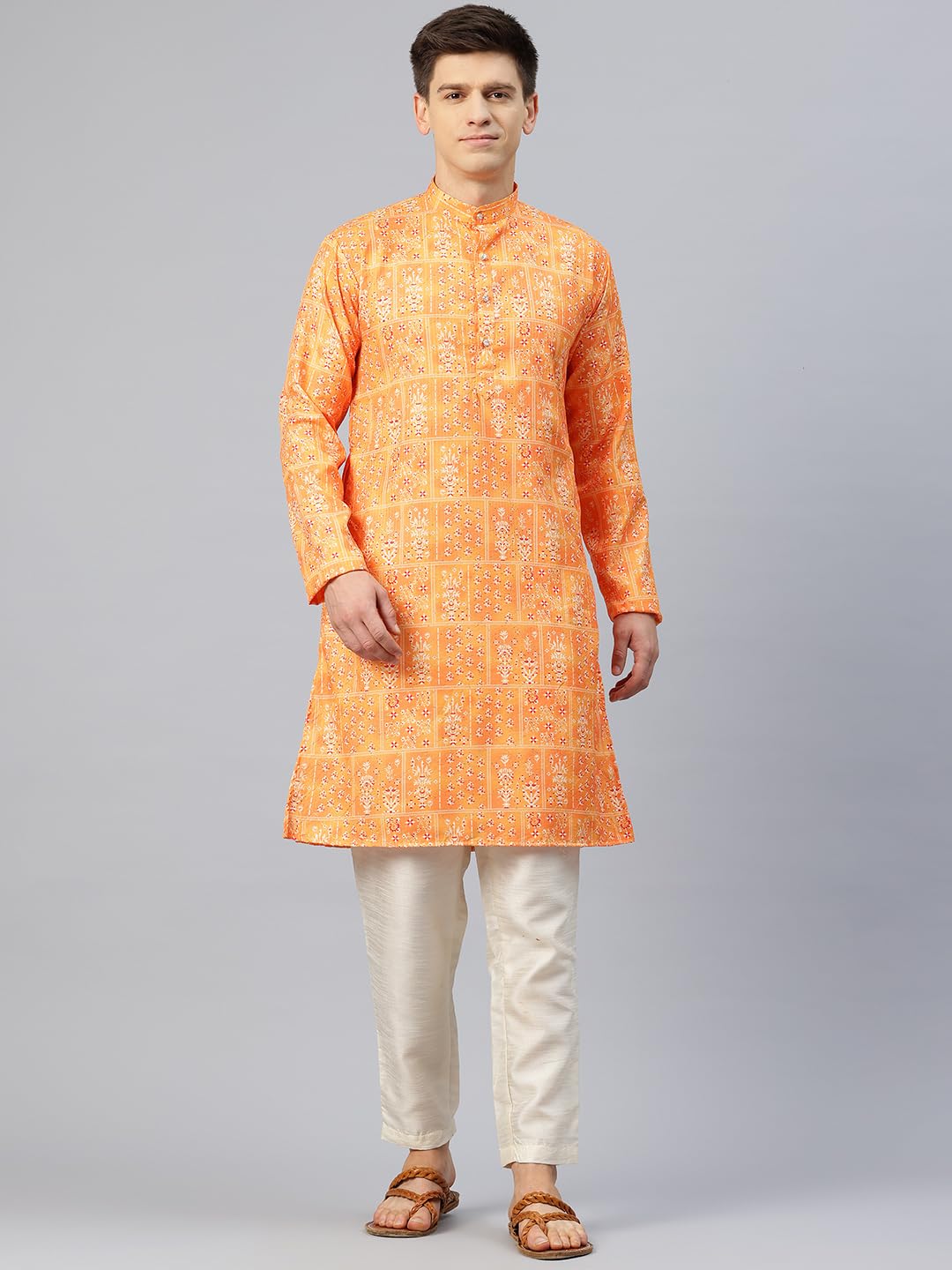 Luxrio Printed Kurta for Men Cotton Blend Linen