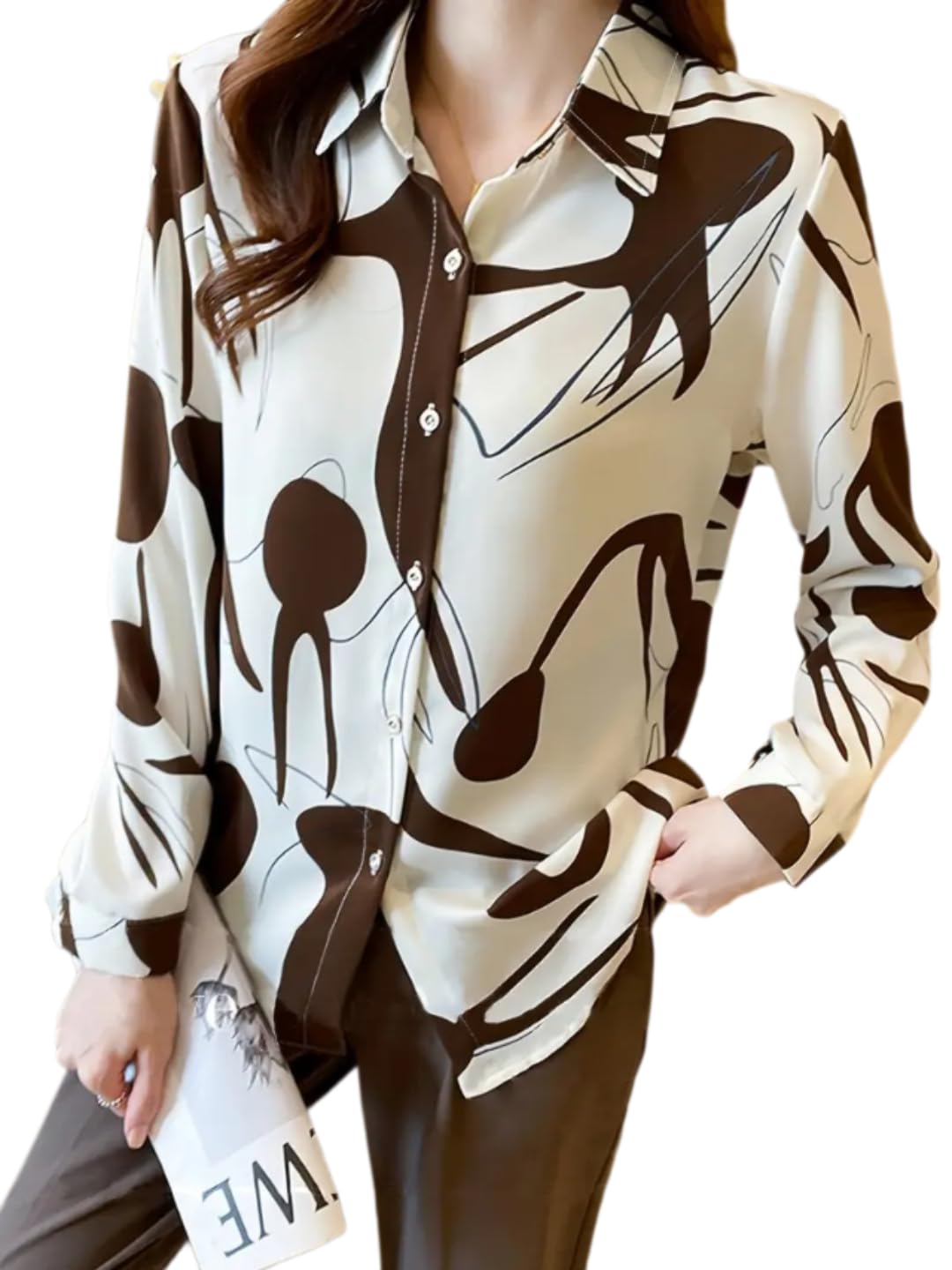 Trendy Queen Women's Printed Straight Mandarin Neck Shirt for Women's | Tops for Woman Shirts | Shirt for Women Stylish Western (SD778_S)