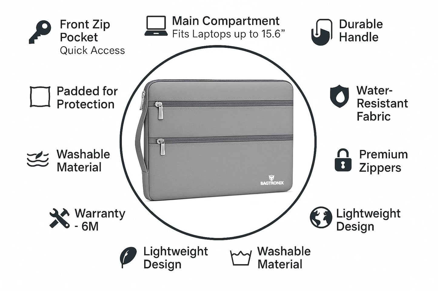 Bagtronix® Drax Laptop Bag Sleeve Case