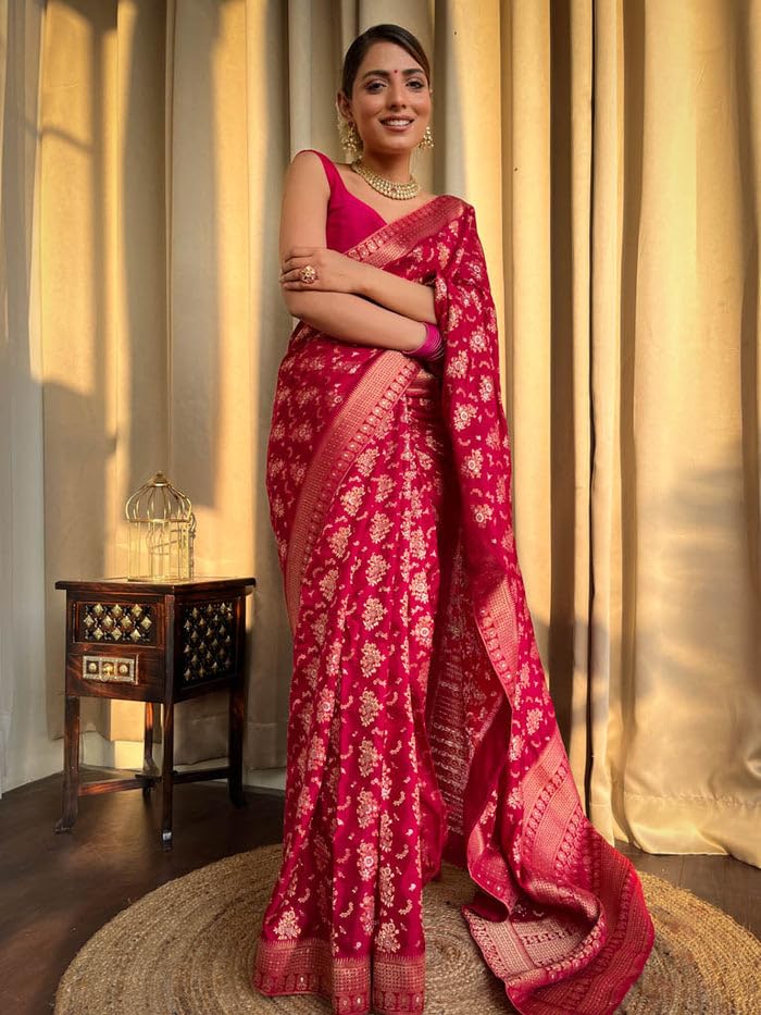 Women's Banarasi Kanjivaram Jacquard Art Silk Saree