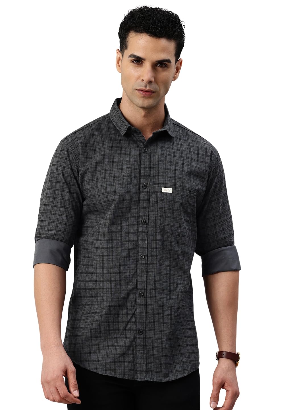 Majestic Man Cotton Checkered Slim Fit Casual Shirt