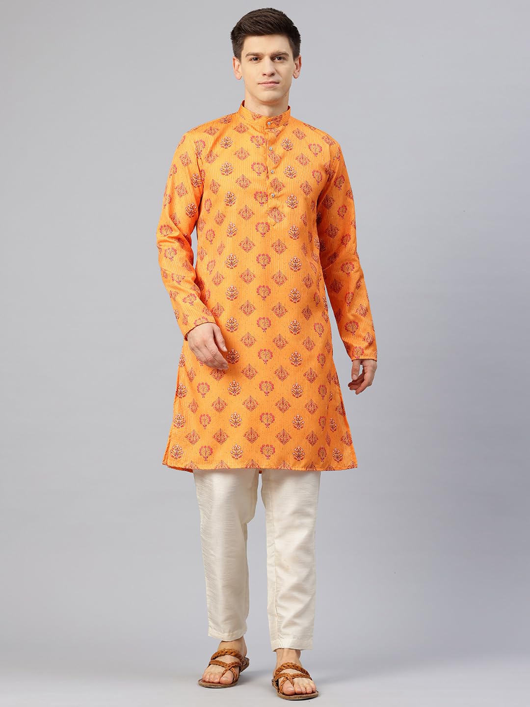 Luxrio Printed Kurta for Men Cotton Blend Linen