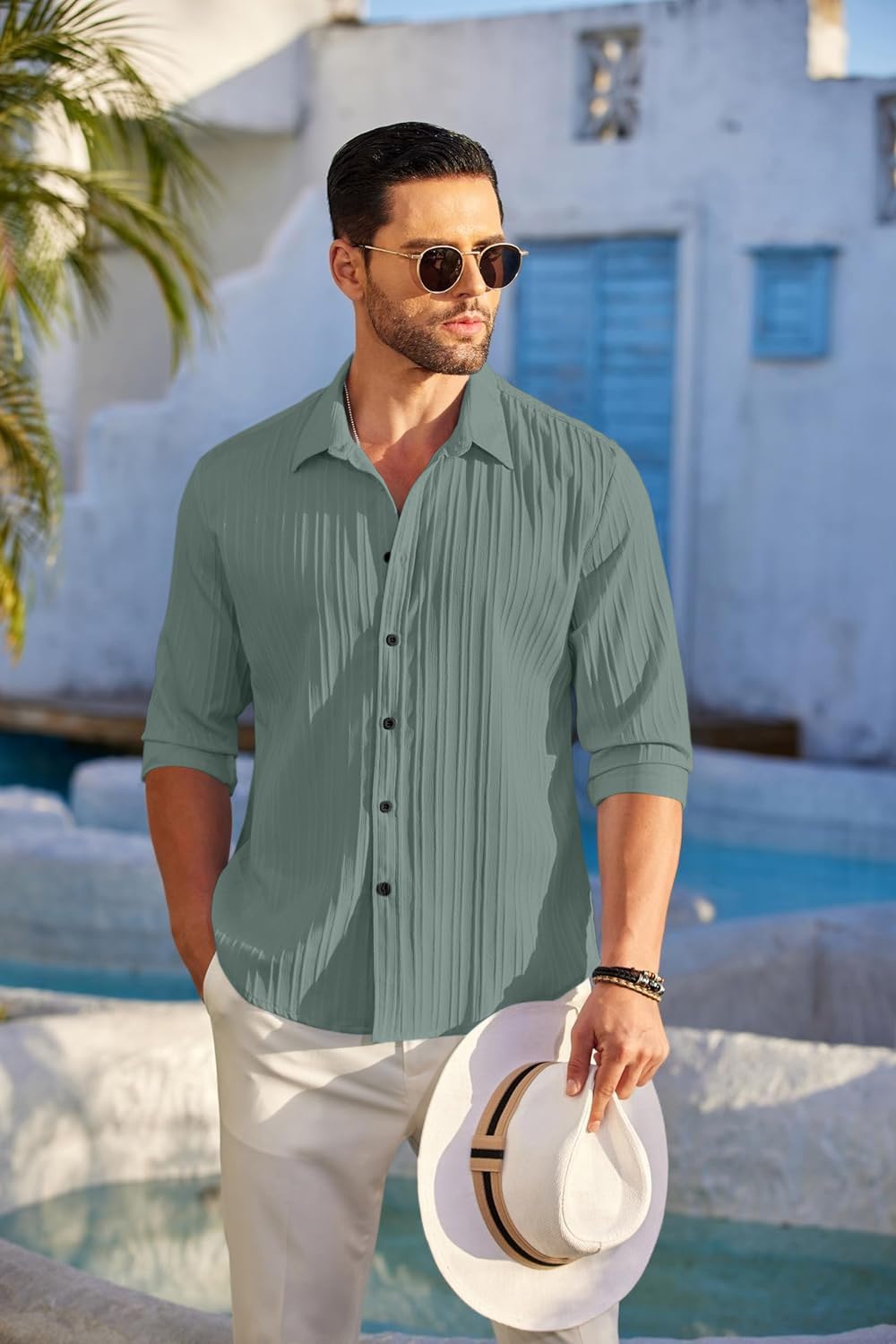 ROYALSCOUT Men's Cotton Blend Full Sleeve Short Kurta