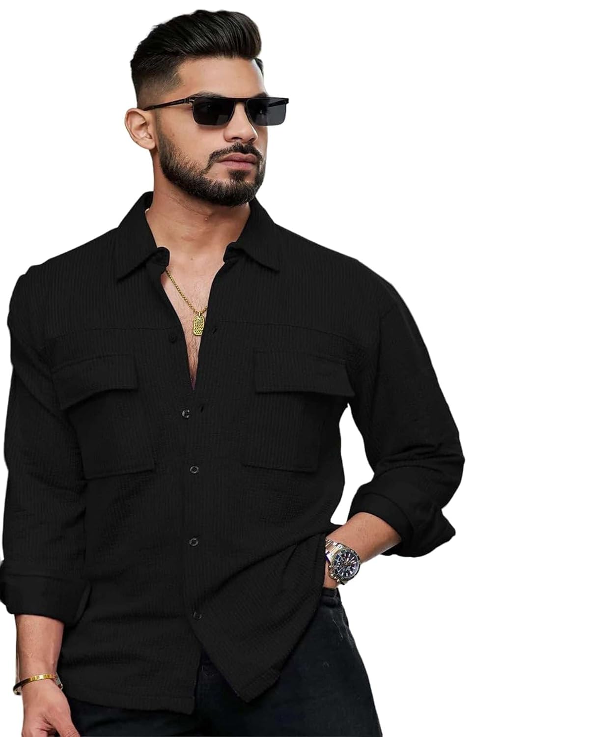 IndoPrimo Men's Regular Fit Fancy Double Pocket