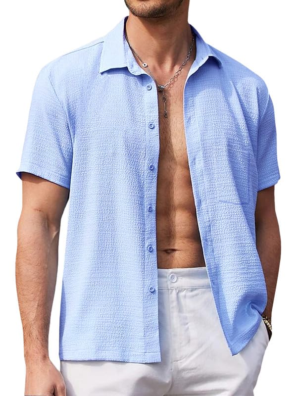Pinkmint Shirt for Men Stylish Popcorn Textured Shirt