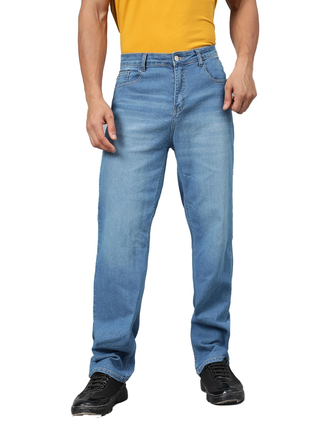 KOTTY Men’s Relaxed Fit Straight-Leg Jeans