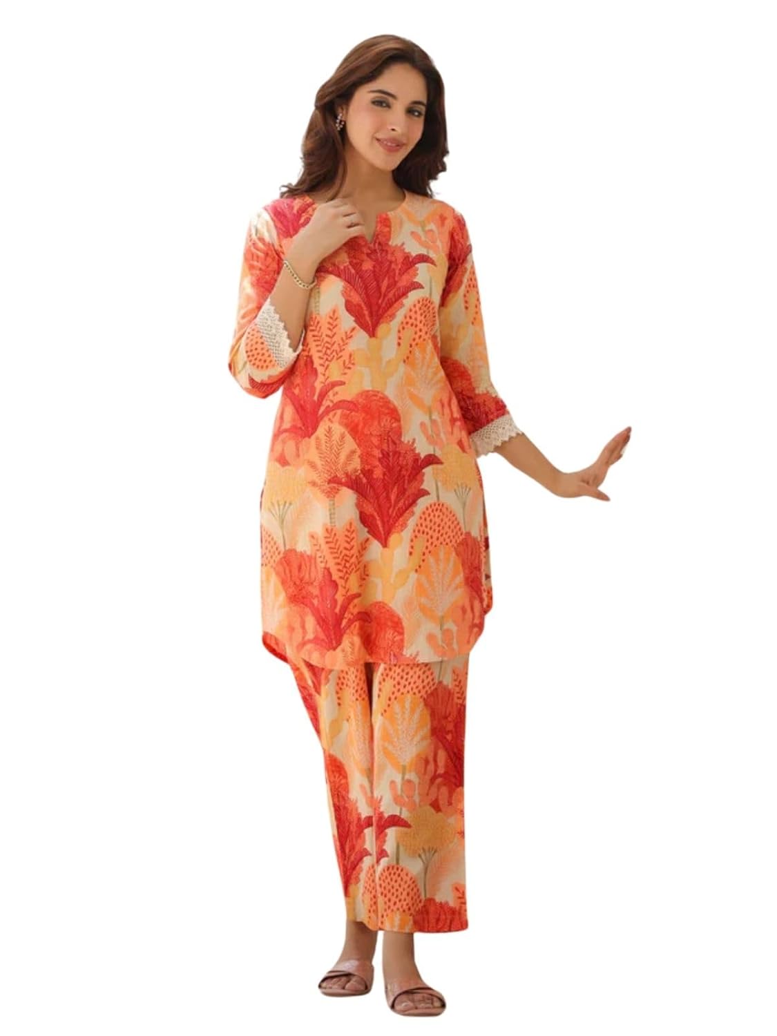 Ethnic Co Ord Set | Casual Wear Pant Top Set