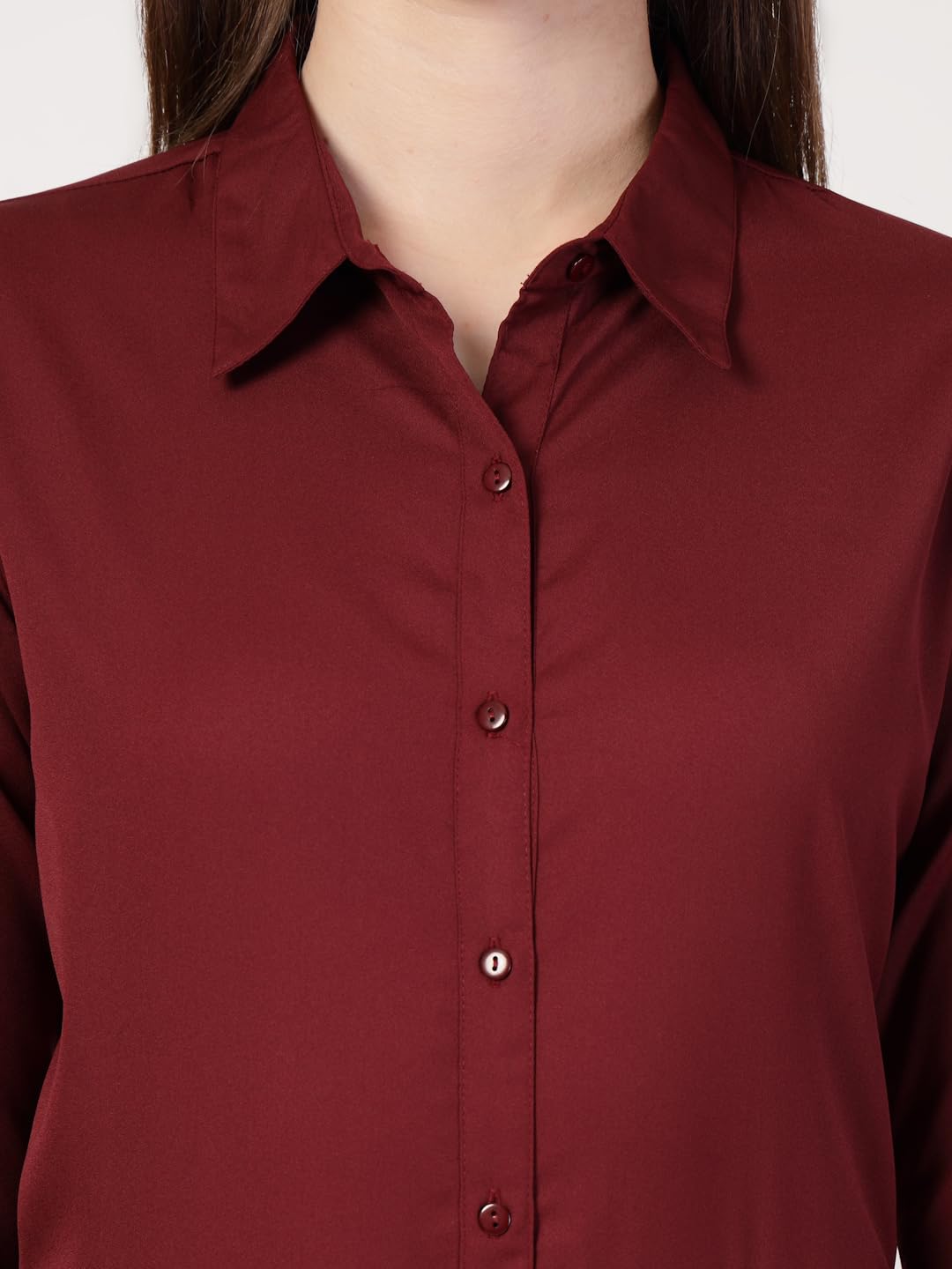 Style Quotient Women Solid White Polymoss Regular Formal Shirt