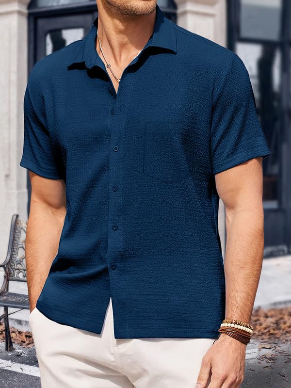 Pinkmint Shirt for Men Stylish Popcorn Textured Shirt