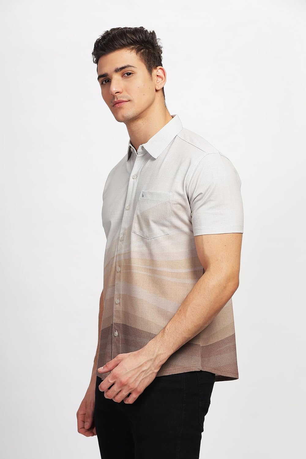 BULLMER Trendy Regular Fit Printed Causal Shirt for Men