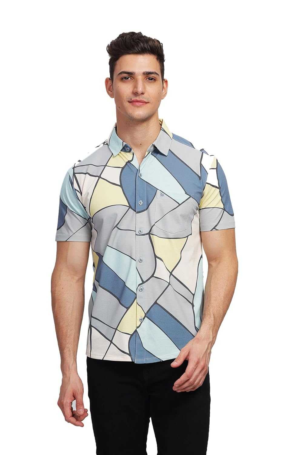 BULLMER Trendy Regular Fit Printed Causal Shirt for Men