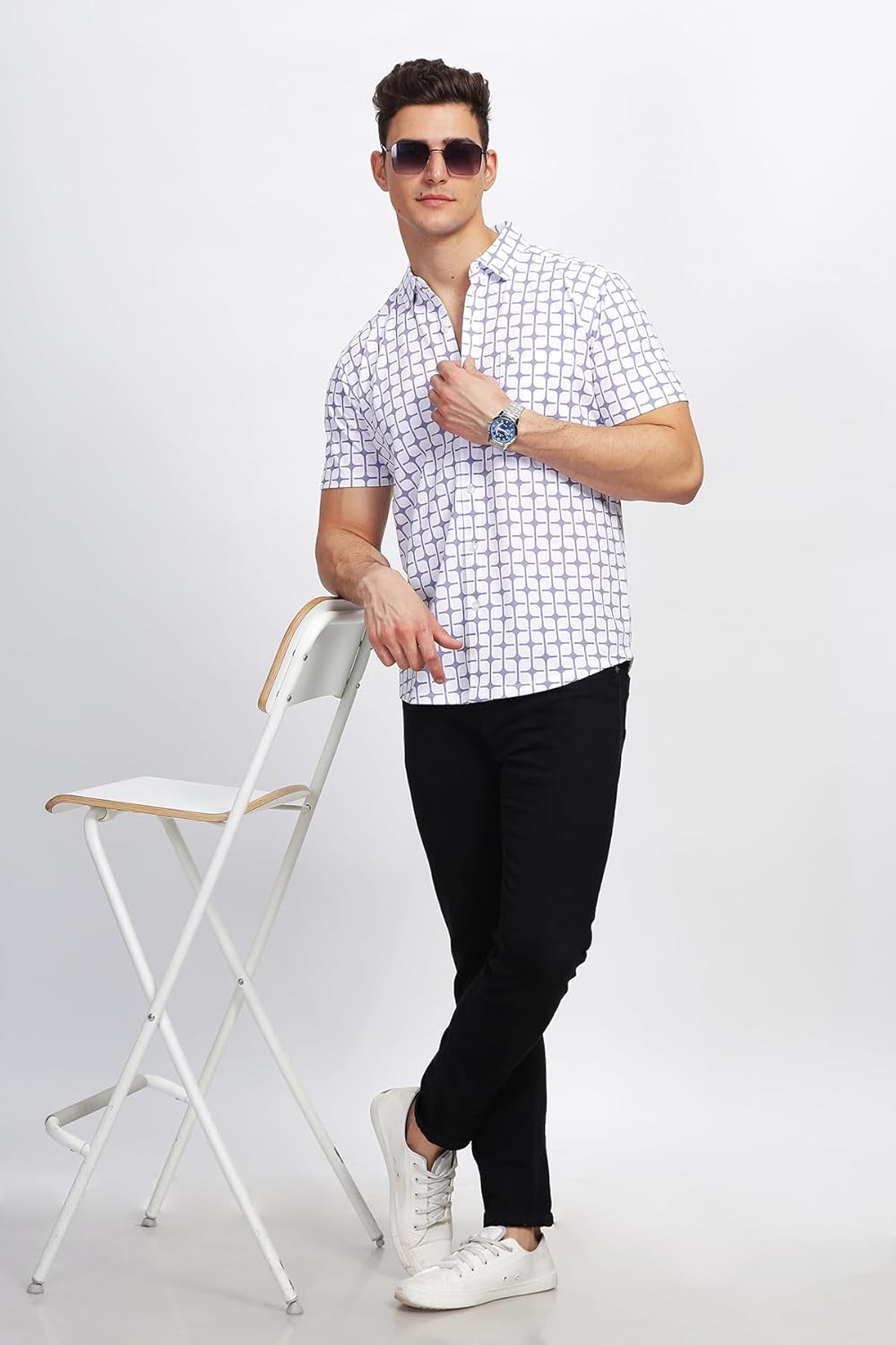 BULLMER Trendy Regular Fit Printed Causal Shirt for Men