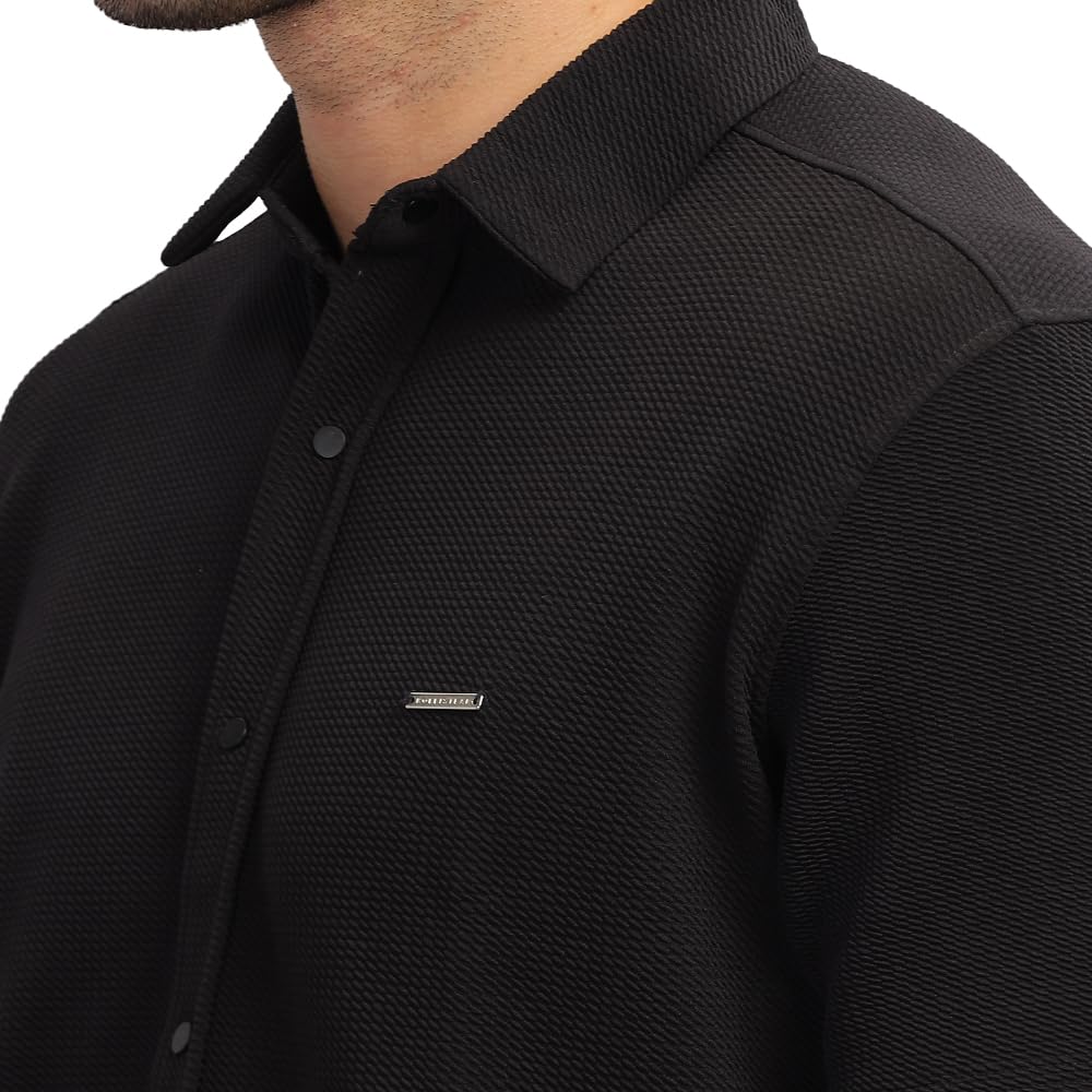 Parcel Yard Men's Airforce Self Design Shirt with Collar