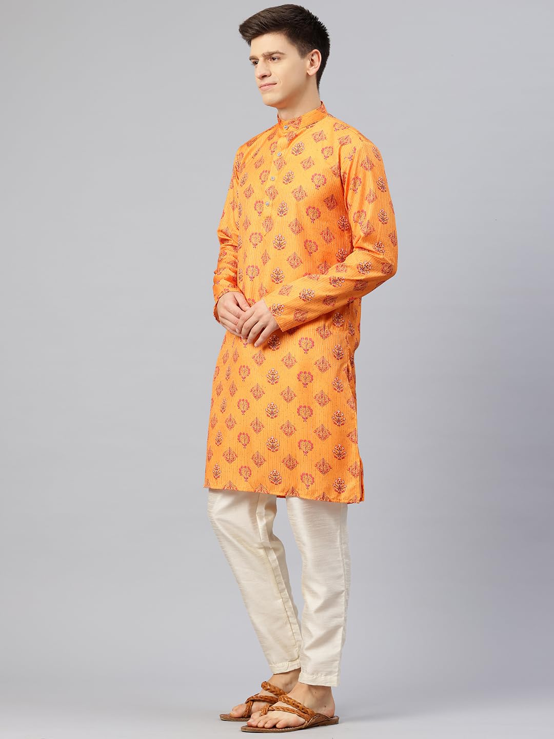 Luxrio Printed Kurta for Men Cotton Blend Linen