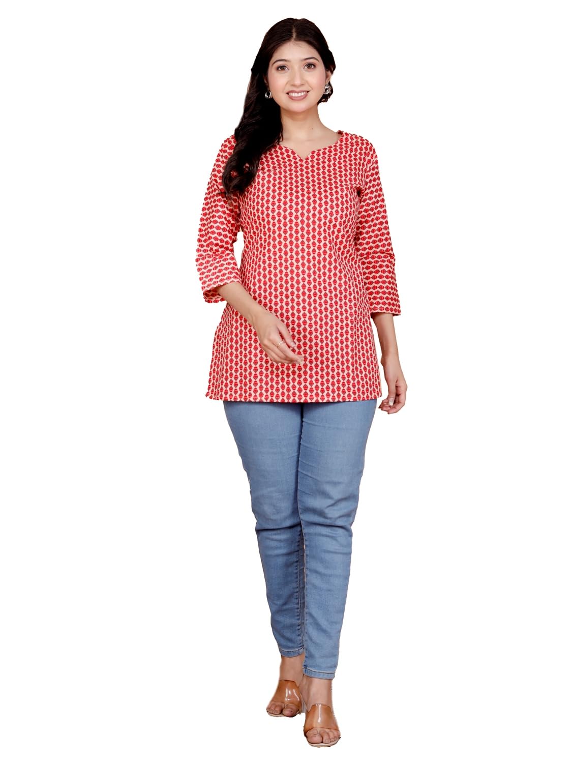 Women's Casual Jaipuri Cotton Printed Short Kurta