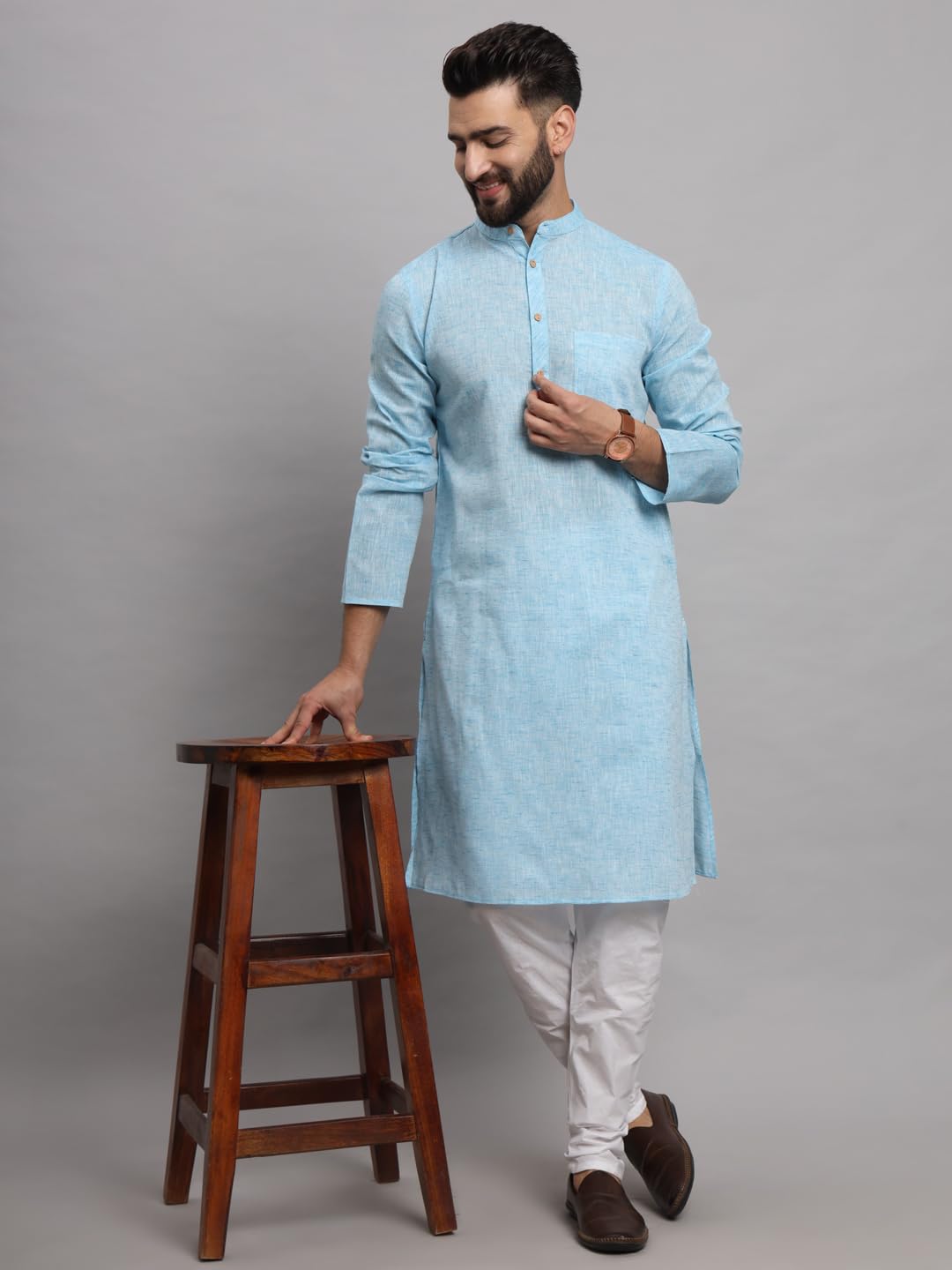 LATEST CHIKAN Men's Cotton Regular Textured