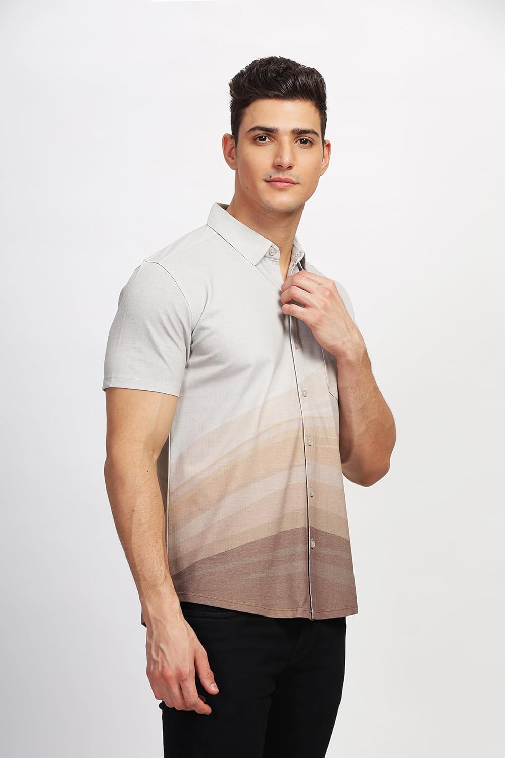 BULLMER Trendy Regular Fit Printed Causal Shirt for Men