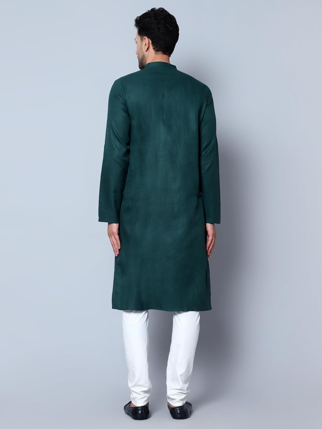 LATEST CHIKAN Men's Cotton Blend Solid Long Kurta