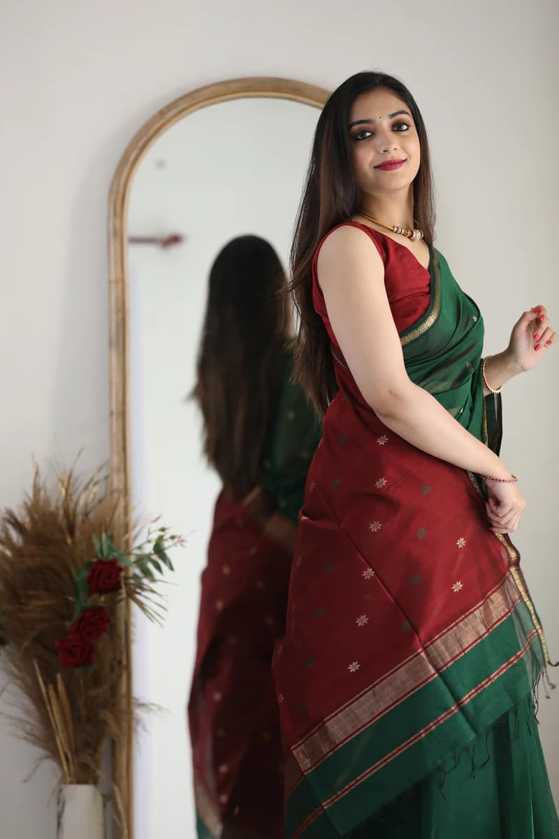 Women’s Printed Banarasi Cotton Silk Saree