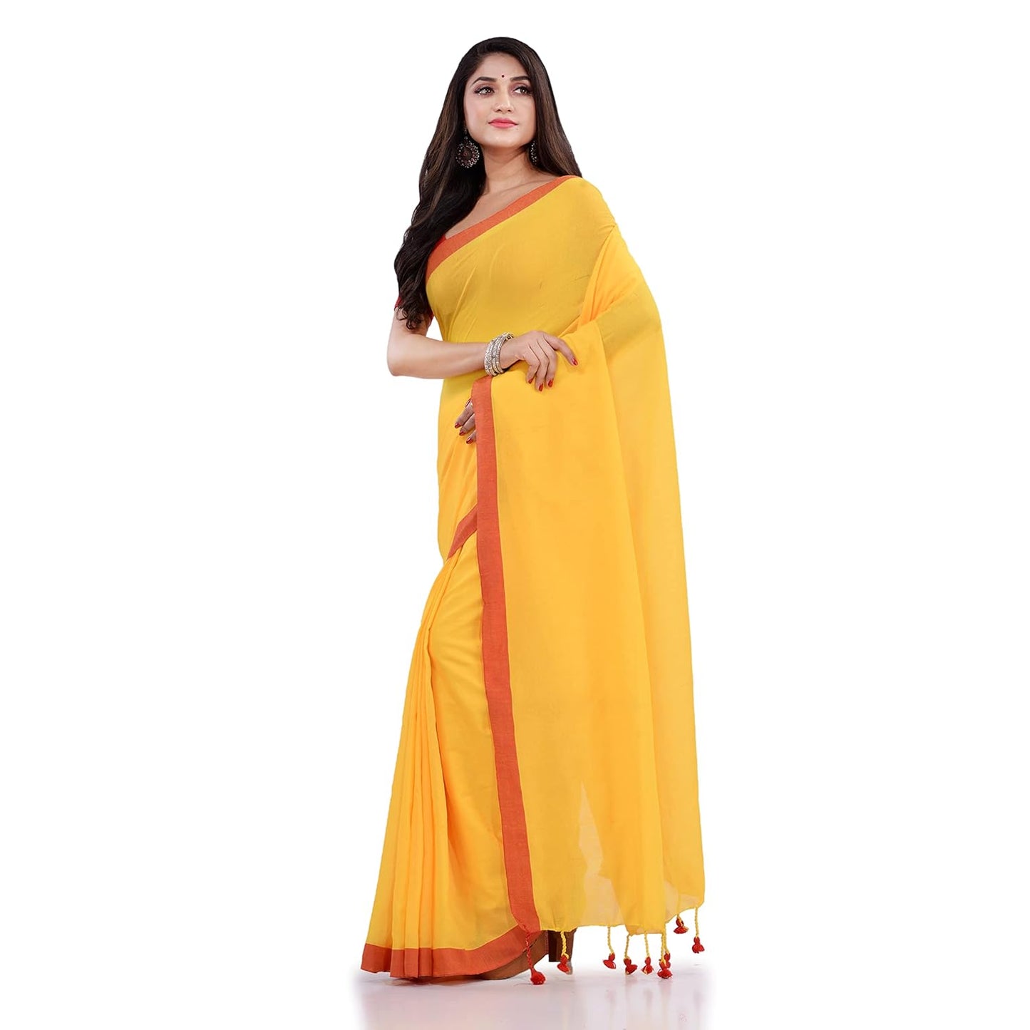 Women`s Handloom Pure Cotton Saree Without blouse